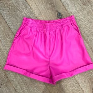 Steve Madden NWT hot pink faux leather shorts.